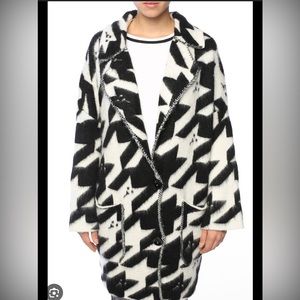 Diesel houndstooth oversized car face cardigan